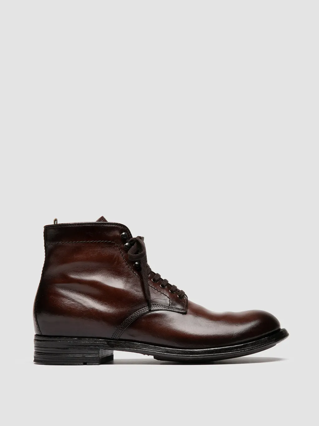 Officine Creative ADMIRAL 004 - Brown Leather Lace-up Boots