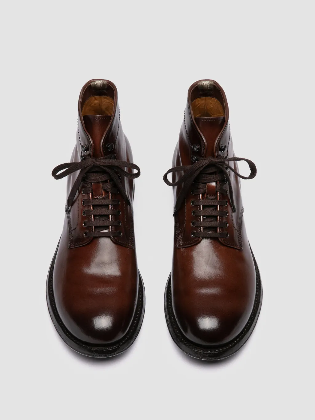 Officine Creative ADMIRAL 004 - Brown Leather Lace-up Boots