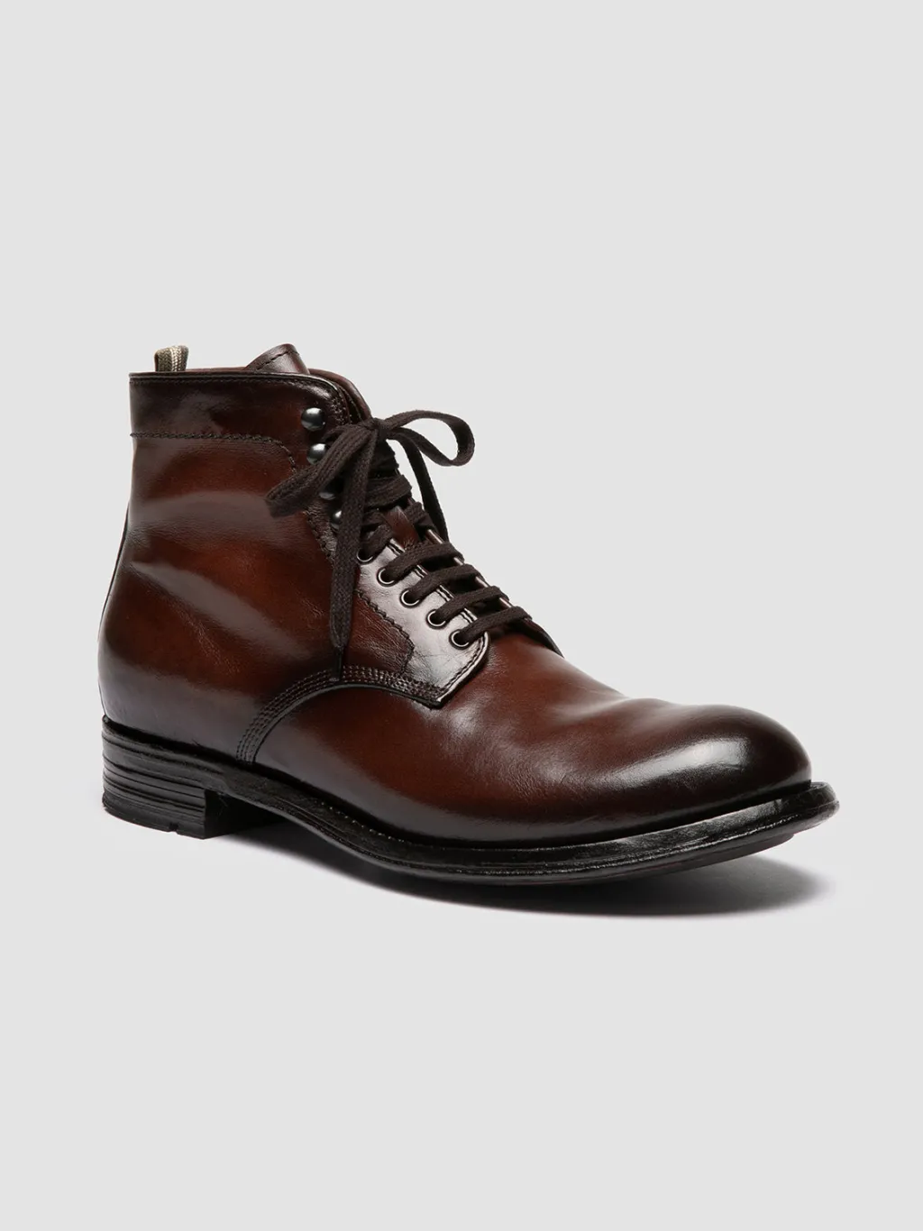 Officine Creative ADMIRAL 004 - Brown Leather Lace-up Boots