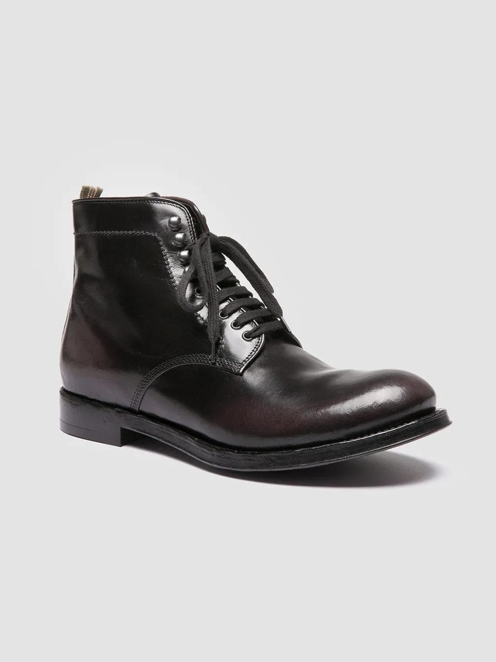 Officine Creative ADMIRAL 004 - Grey Leather Lace-up Boots