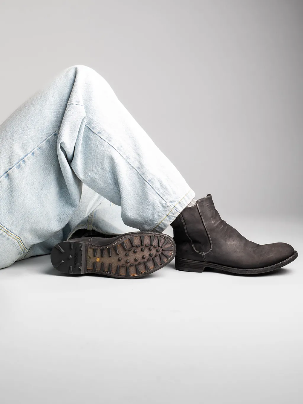 Officine Creative ARBUS 021 - Grey Leather Chelsea Boots