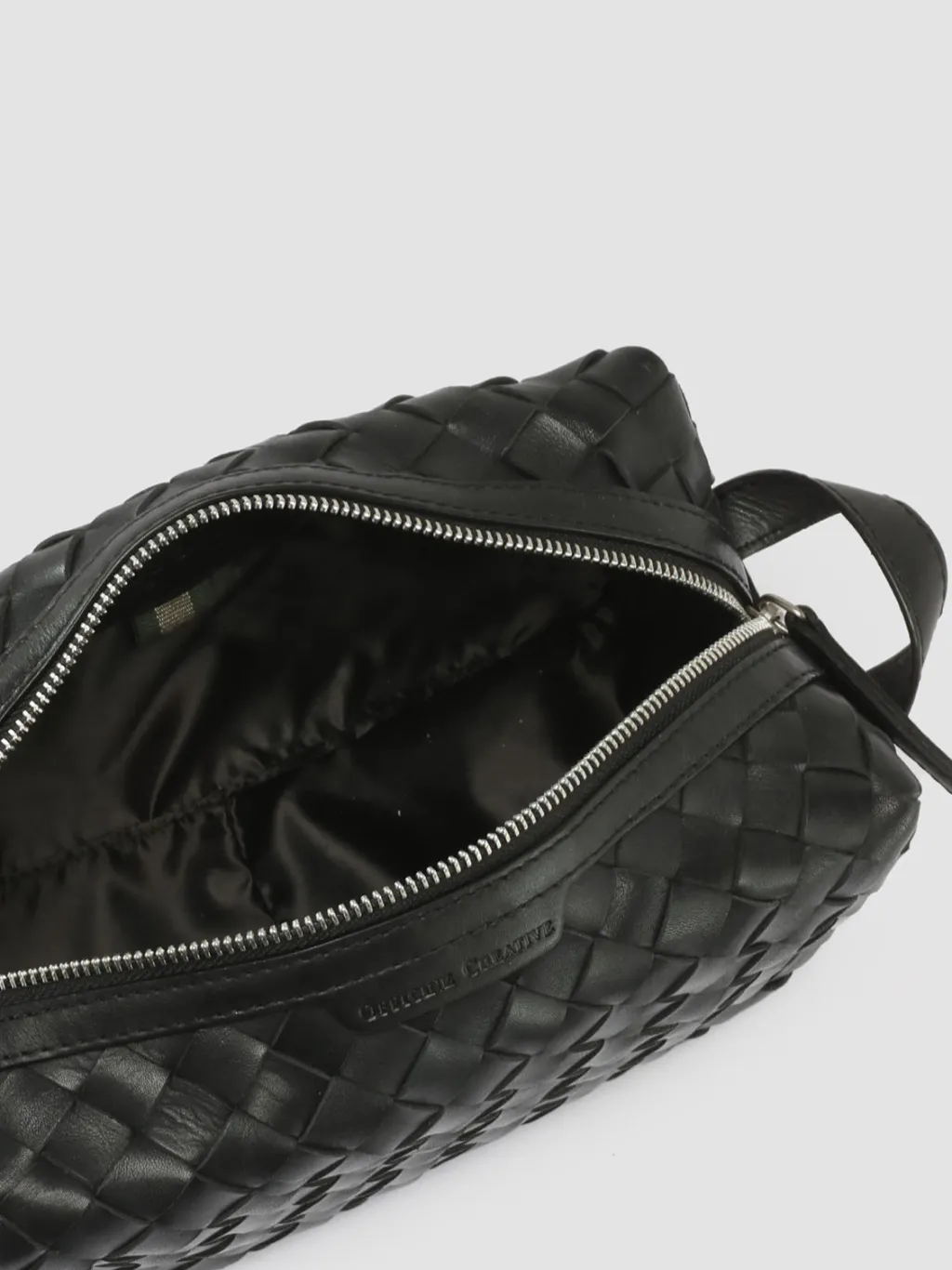 Officine Creative ARMOR 014 - Black Woven Leather Pouch