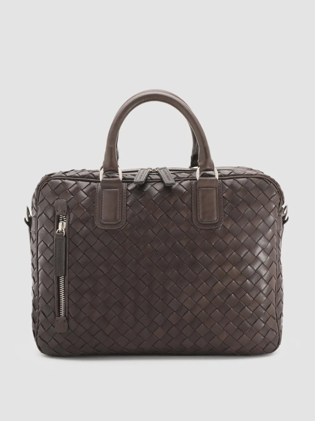 Officine Creative ARMOR 011 - Brown Woven Woven Leather Bag