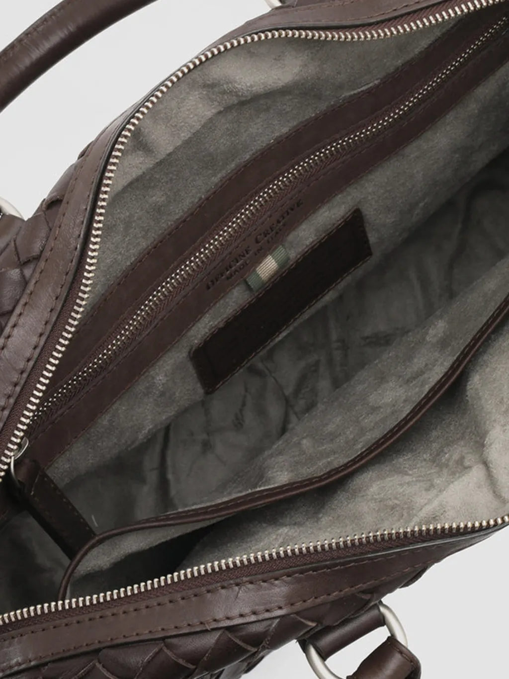 Officine Creative ARMOR 011 - Brown Woven Woven Leather Bag