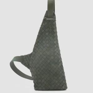 Women Officine Creative ARMOR 05 - Green Woven Leather Backpack