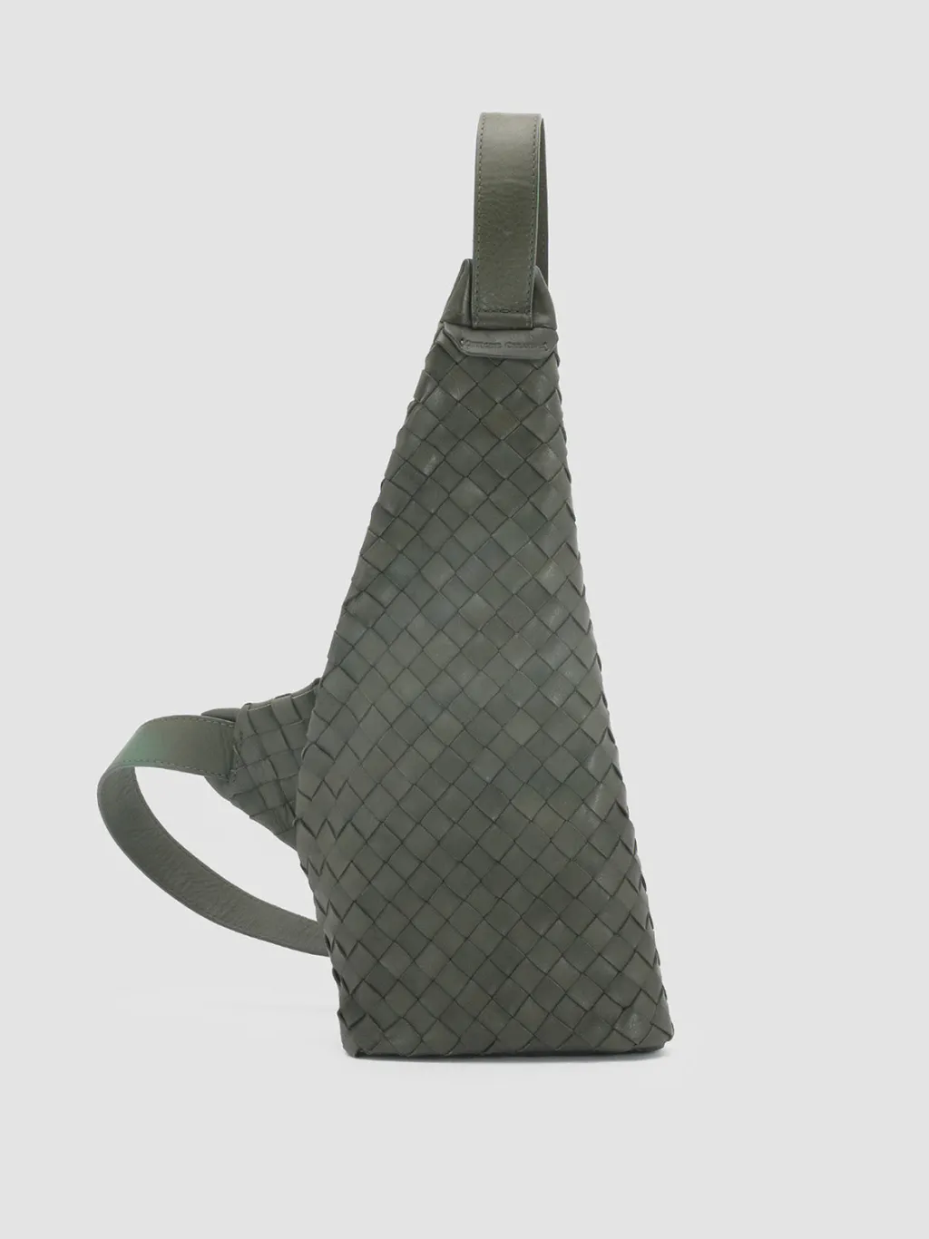 Women Officine Creative ARMOR 05 - Green Woven Leather Backpack