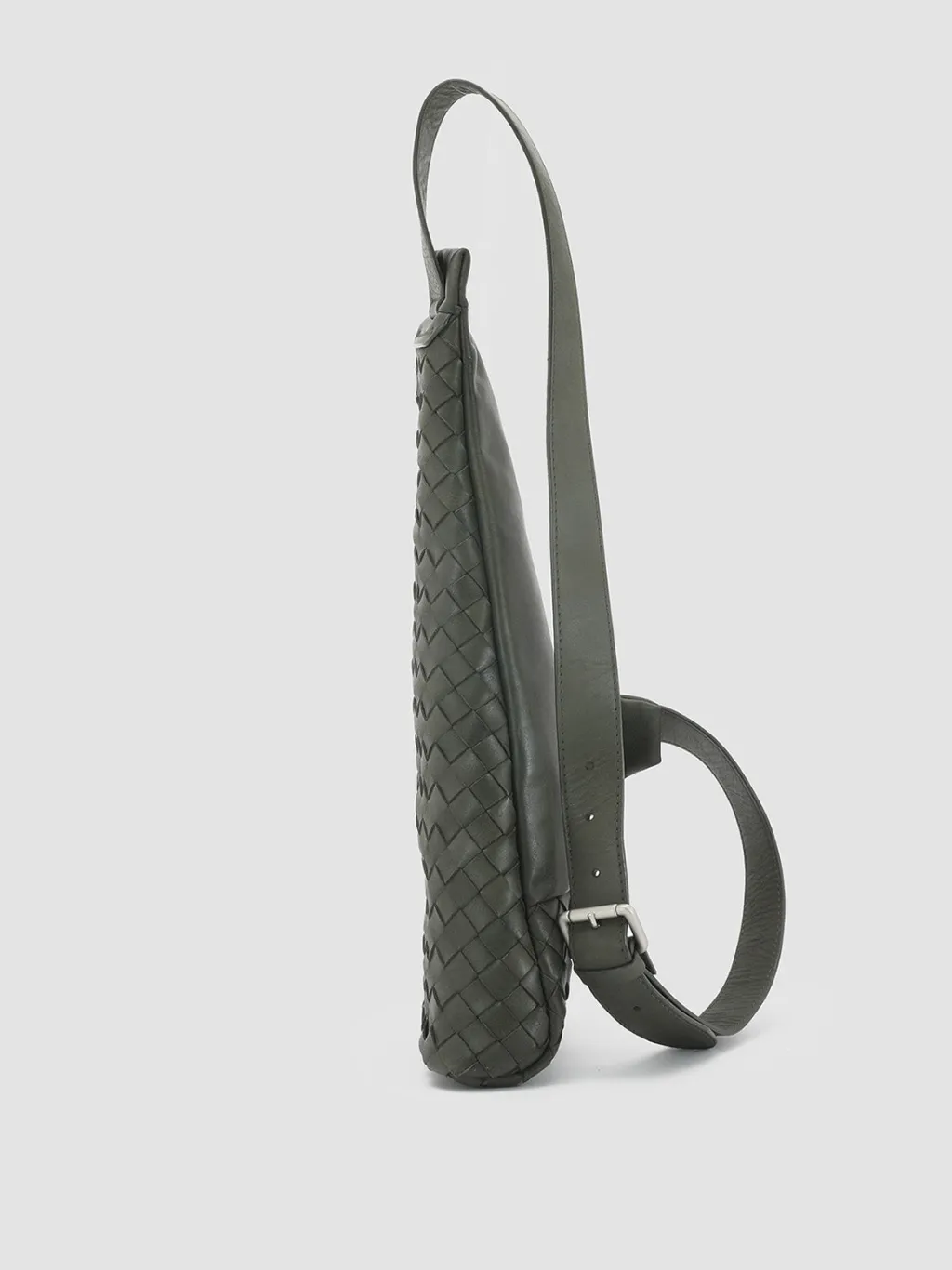 Women Officine Creative ARMOR 05 - Green Woven Leather Backpack