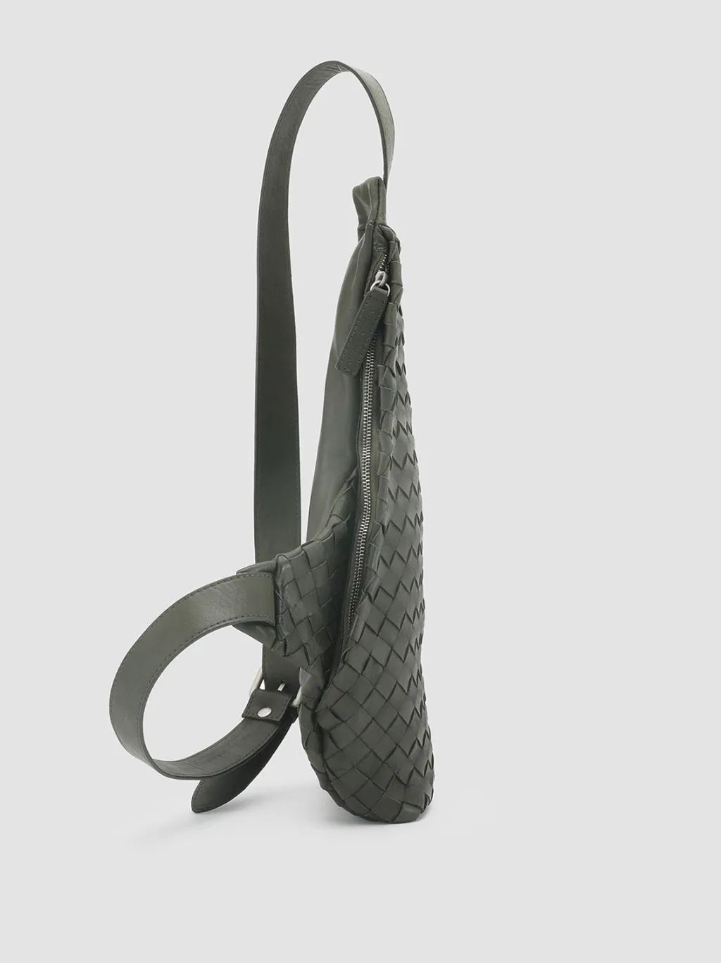 Women Officine Creative ARMOR 05 - Green Woven Leather Backpack