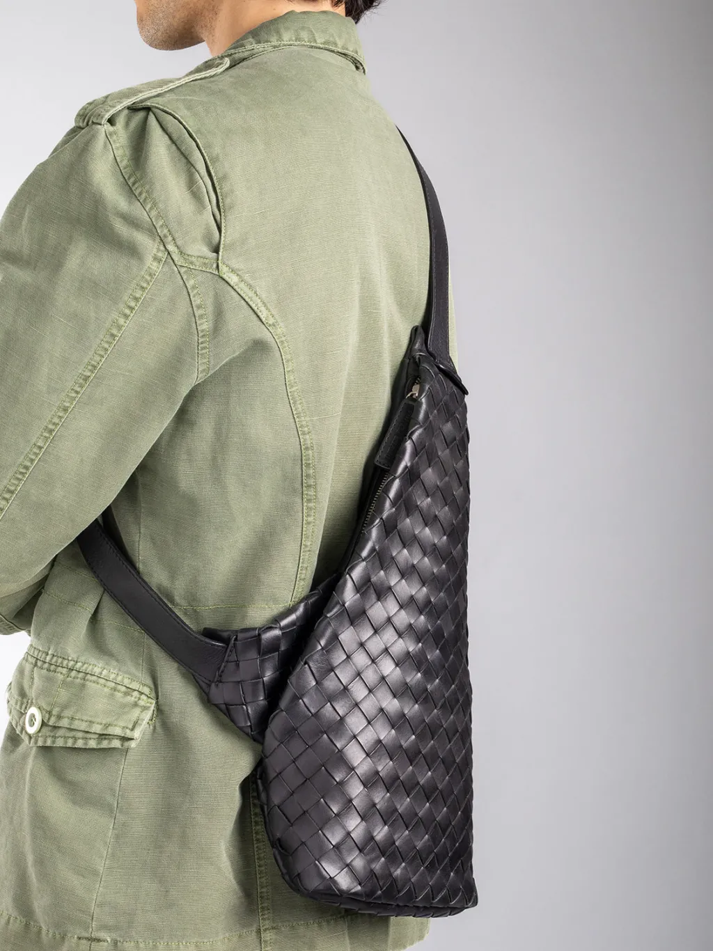 Women Officine Creative ARMOR 05 - Green Woven Leather Backpack