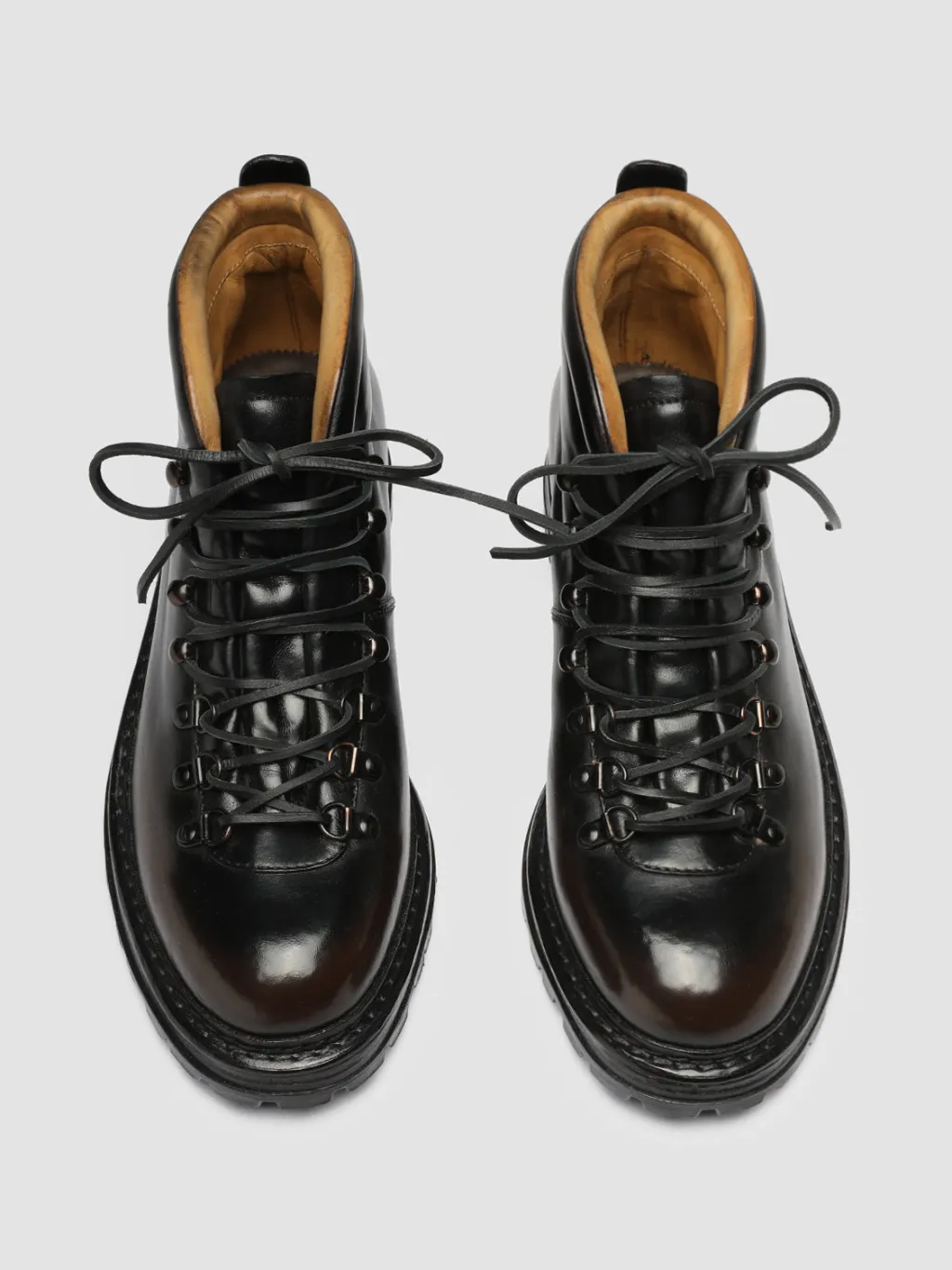 Officine Creative ARTIK 001 - Brown Leather Lace Up Boots