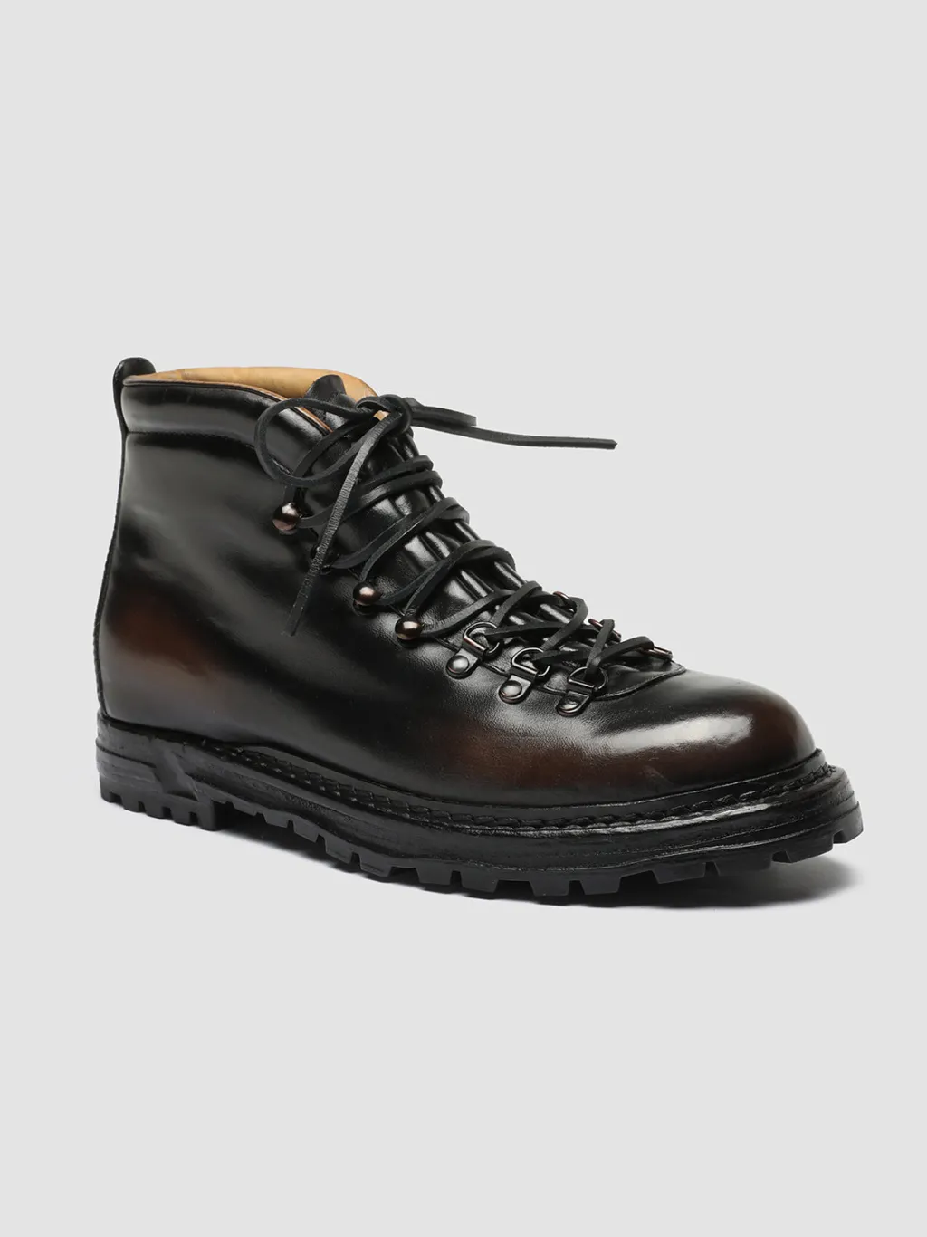 Officine Creative ARTIK 001 - Brown Leather Lace Up Boots