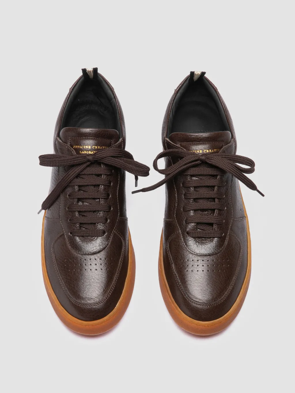 Officine Creative ASSET 001 - Brown Leather Low Top Sneakers