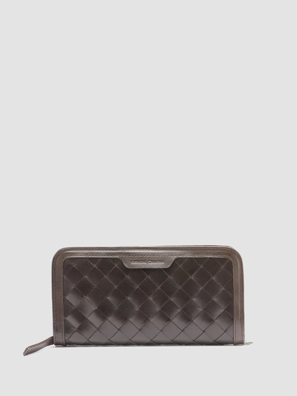 Women Officine Creative BERGE’ 101 - Brown Woven Leather Wallet
