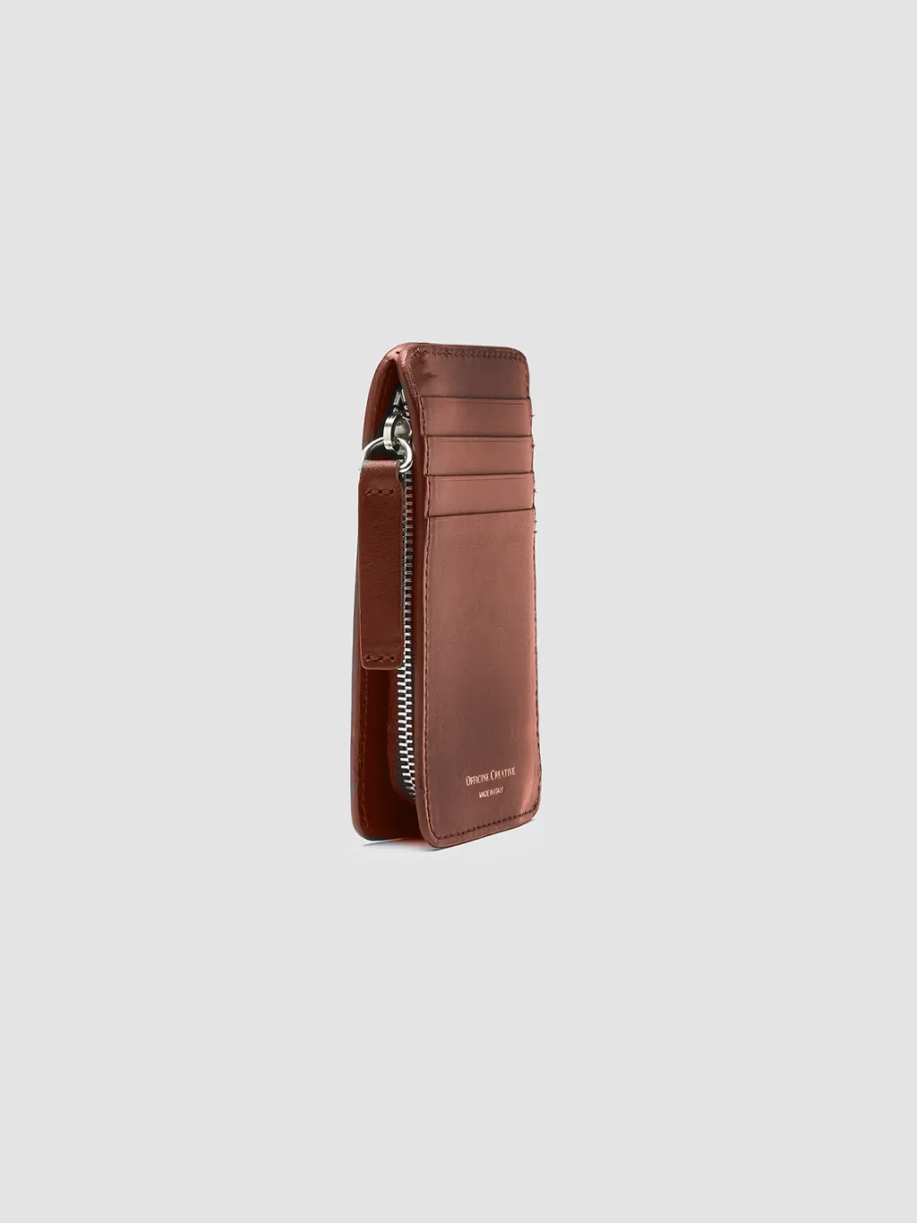 Officine Creative BERGE’ 103 - Brown Woven Leather Card Holder