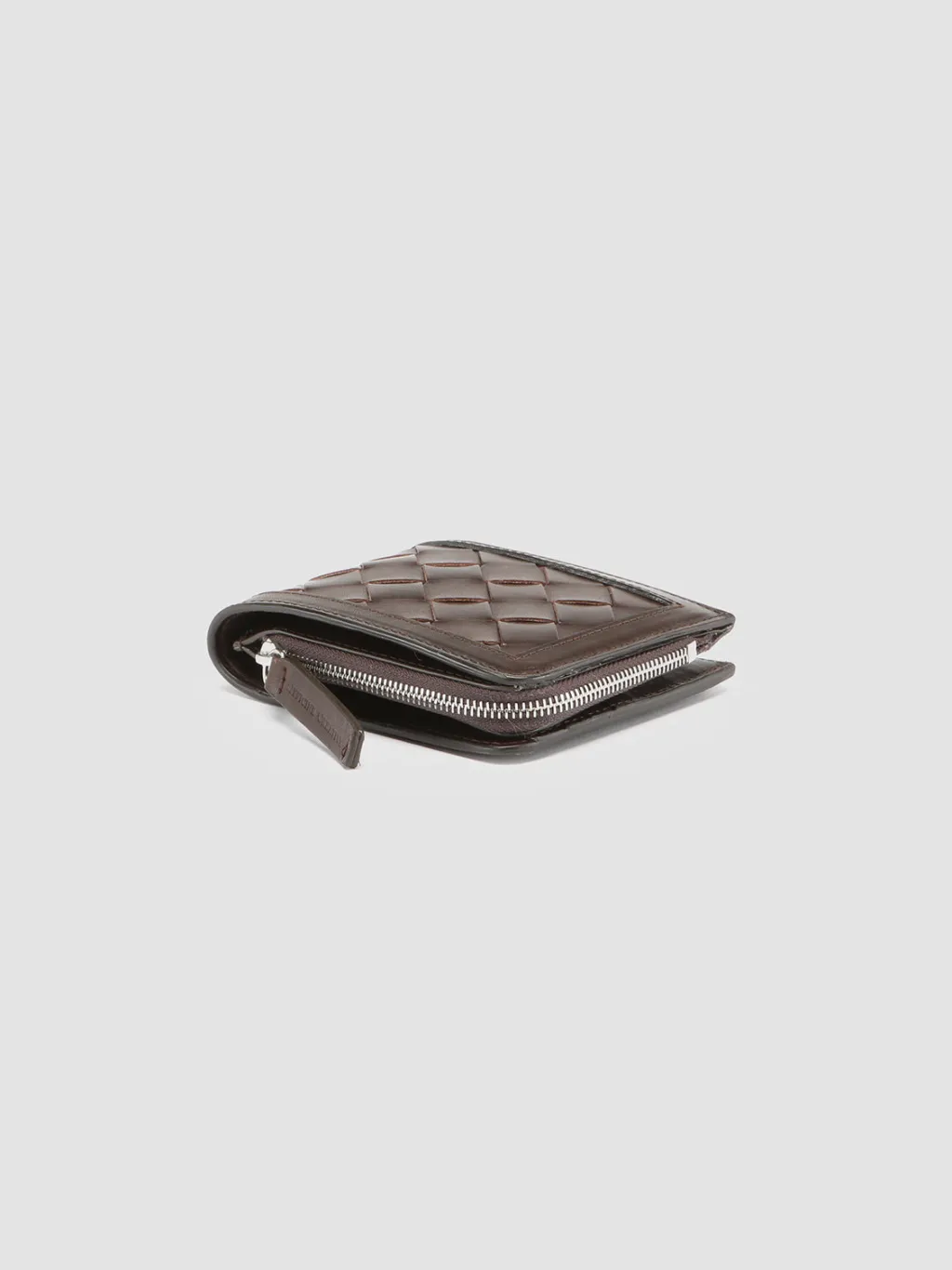 Women Officine Creative BERGE’ 104 - Brown Woven Leather Bifold Wallet