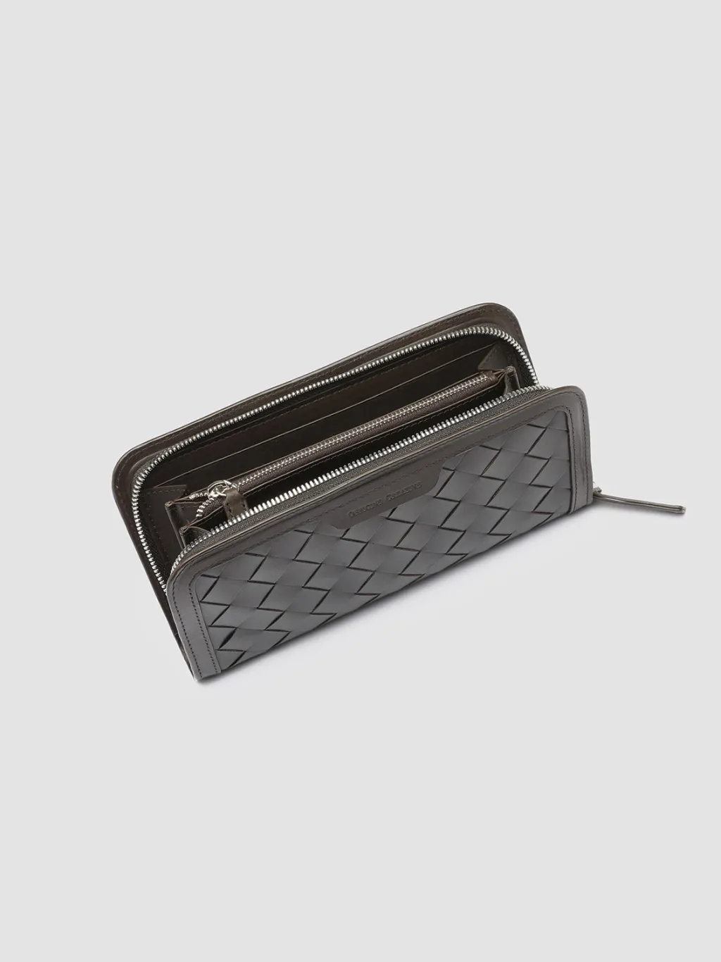 Women Officine Creative BERGE’ 101 - Brown Woven Leather Wallet