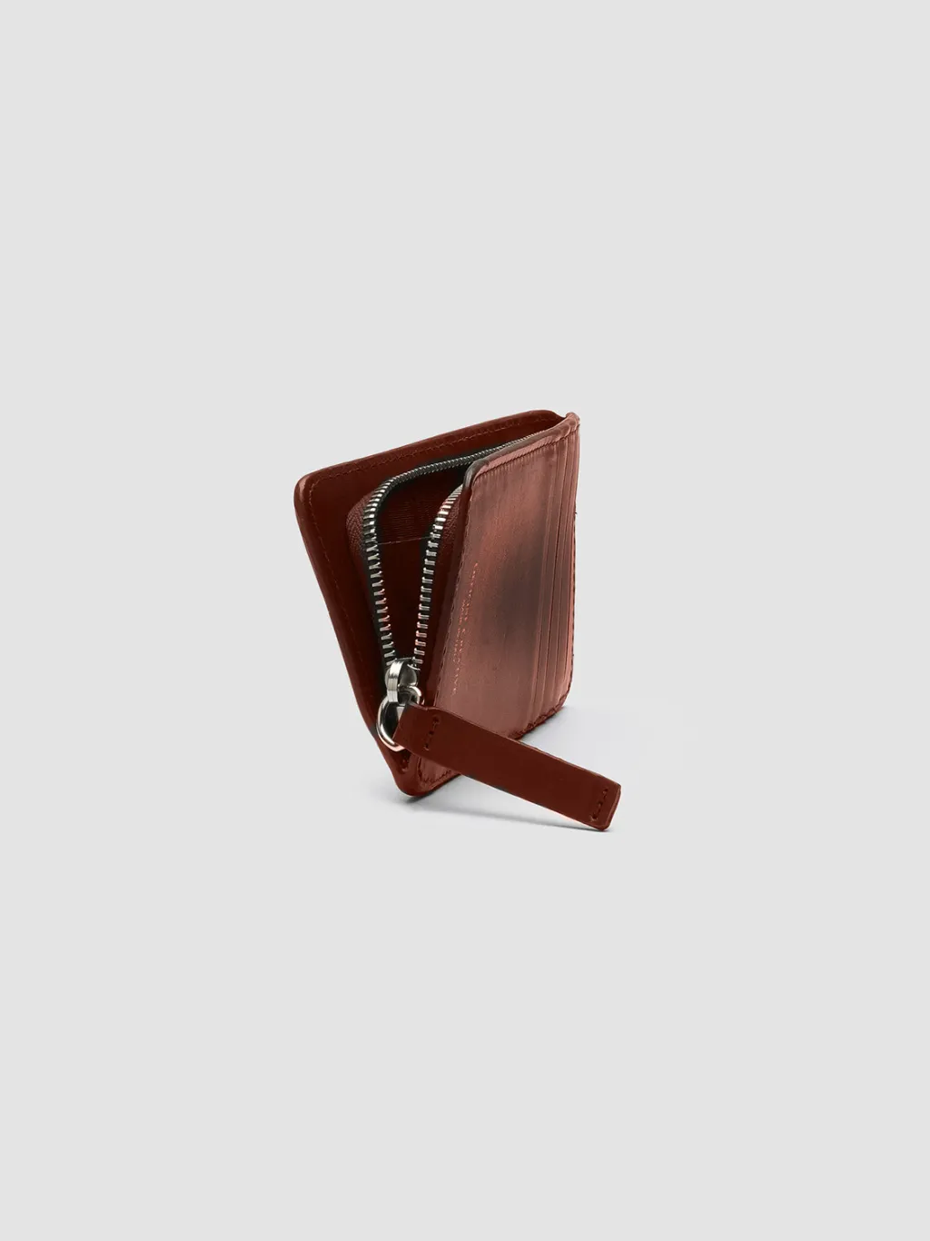 Officine Creative BERGE’ 103 - Brown Woven Leather Card Holder