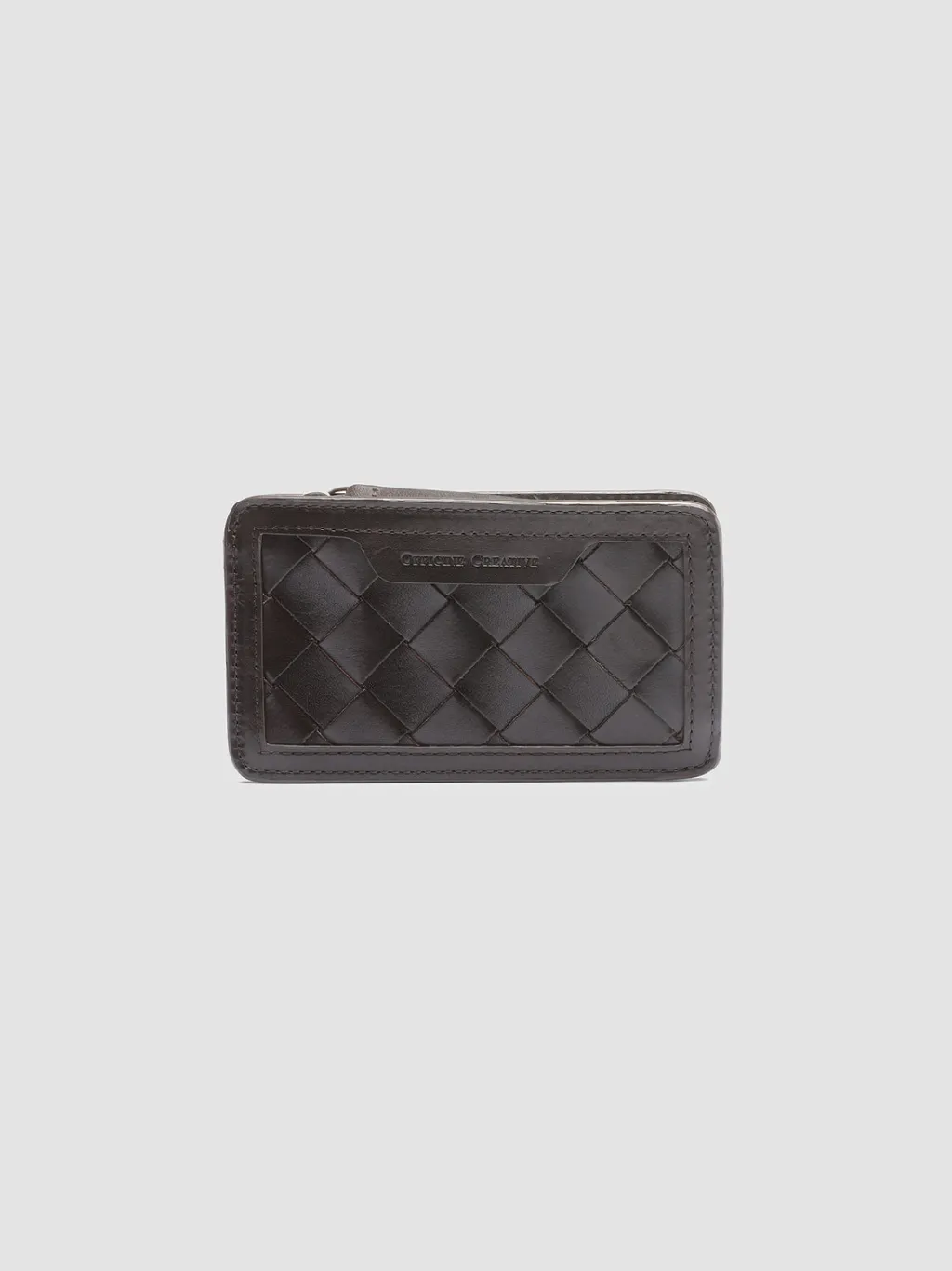 Women Officine Creative BERGE’ 103 - Brown Woven Leather Card Holder