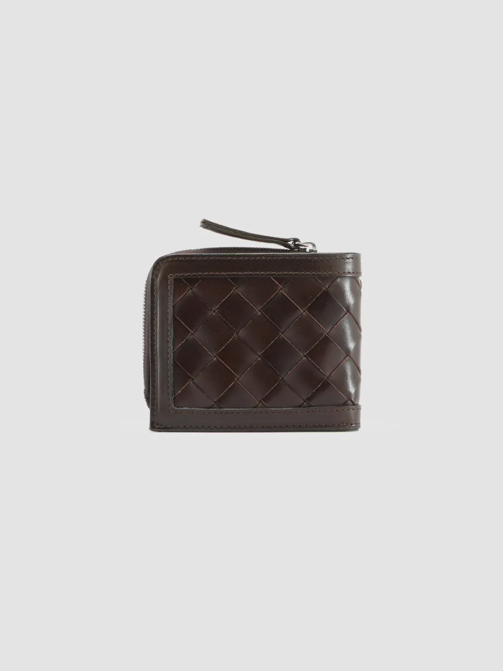 Women Officine Creative BERGE’ 104 - Brown Woven Leather Bifold Wallet