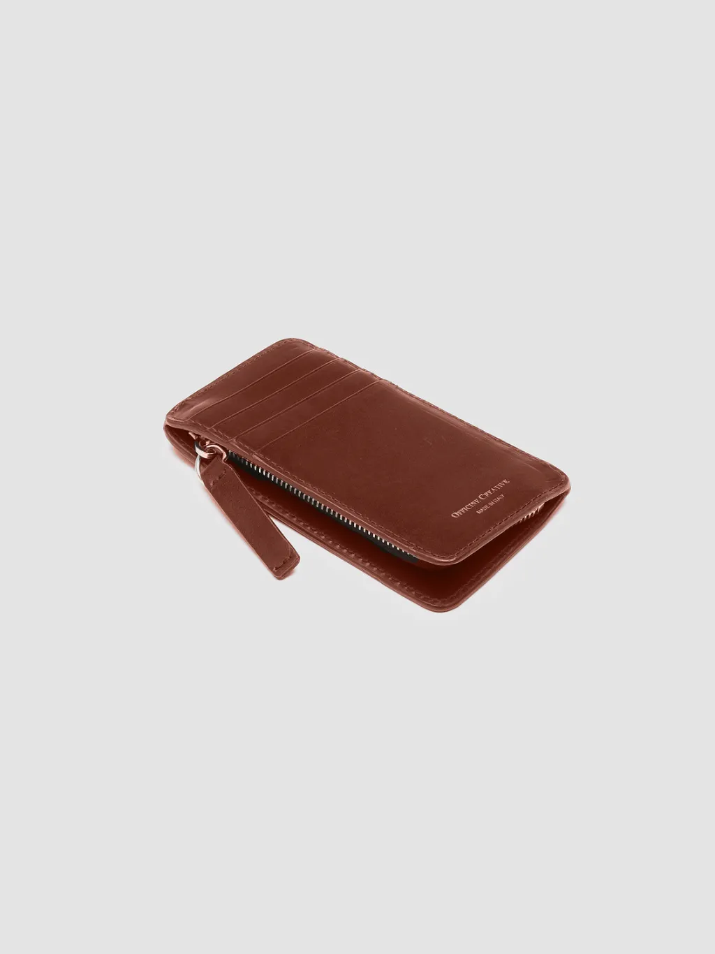 Officine Creative BERGE’ 103 - Brown Woven Leather Card Holder