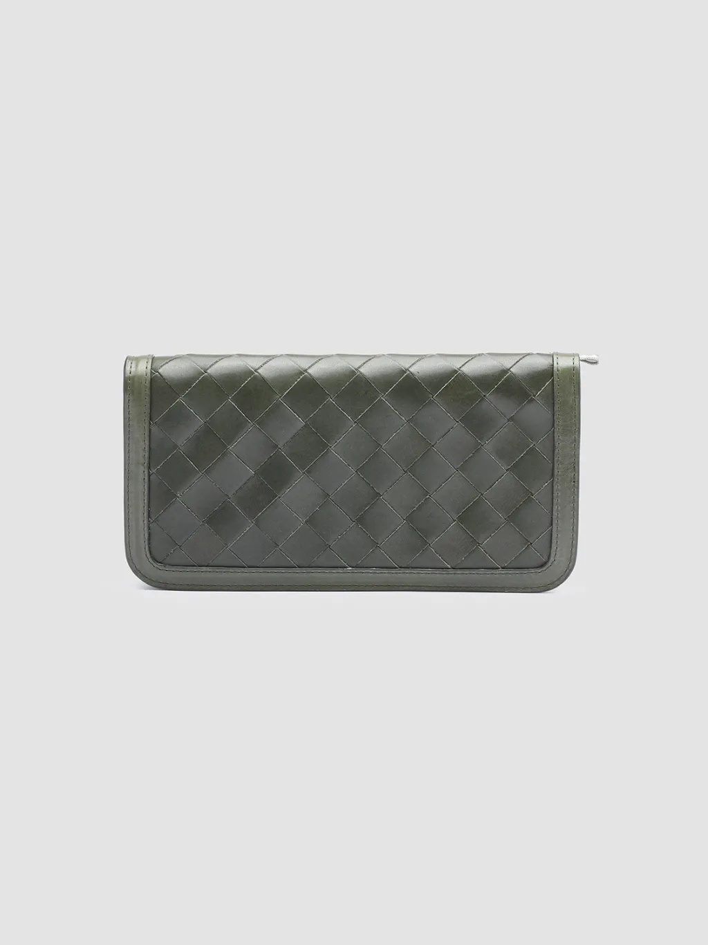 Women Officine Creative BERGE’ 101 - Green Woven Leather Wallet