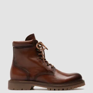 Officine Creative BOSS 002 - Brown Leather Lace Up Boots