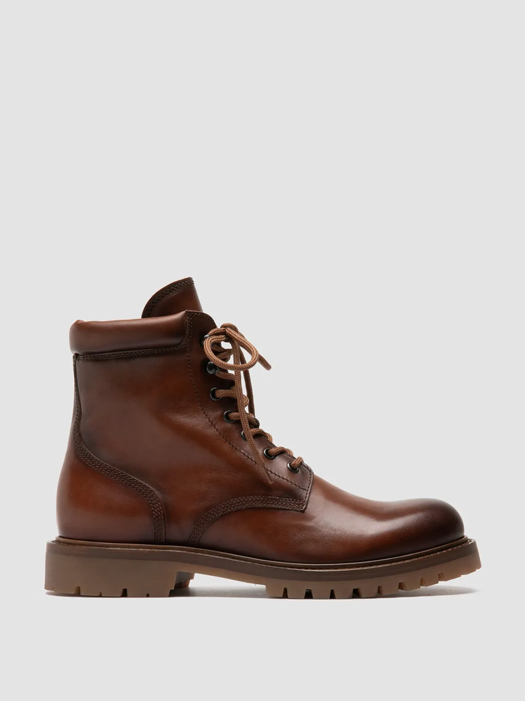 Officine Creative BOSS 002 - Brown Leather Lace Up Boots