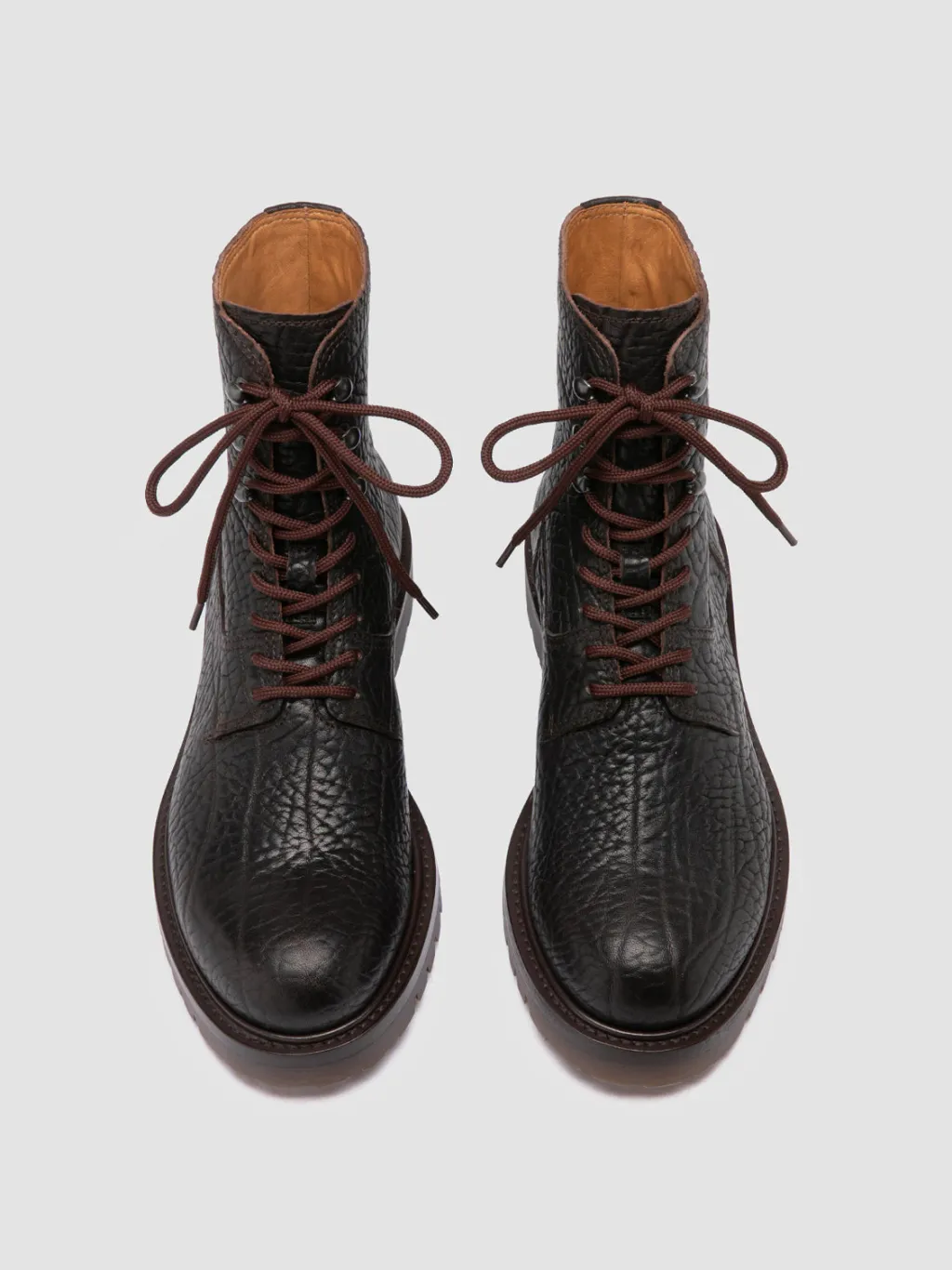 Officine Creative BOSS 012 - Brown Leather Lace-up Boots