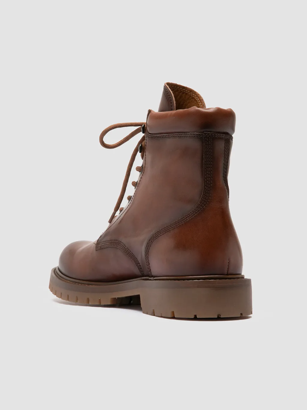 Officine Creative BOSS 002 - Brown Leather Lace Up Boots