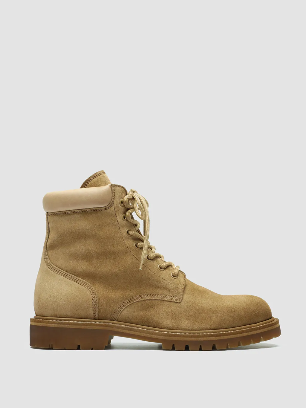 Officine Creative BOSS 002 - Brown Suede And Leather Lace Up Boots