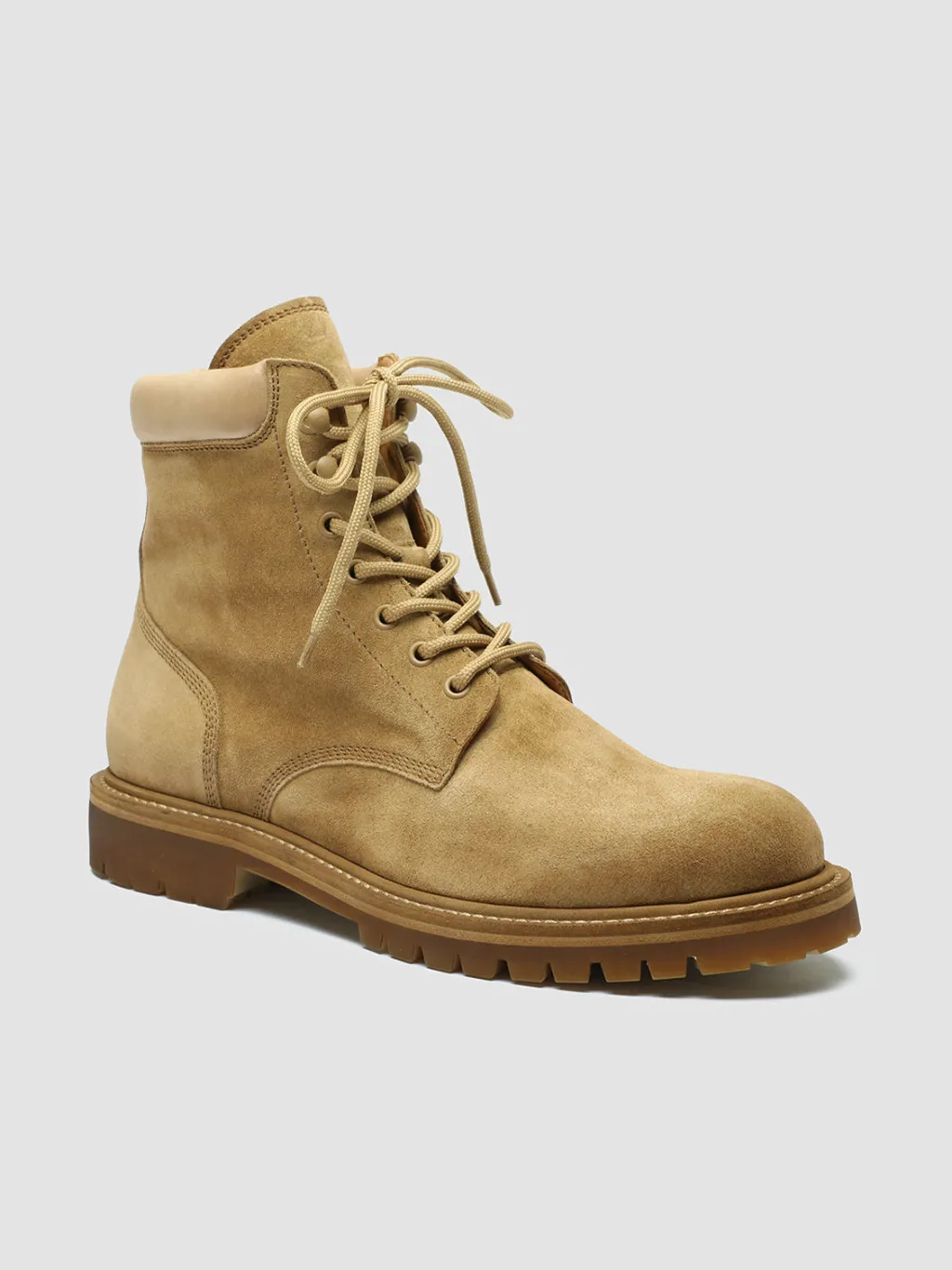 Officine Creative BOSS 002 - Brown Suede And Leather Lace Up Boots