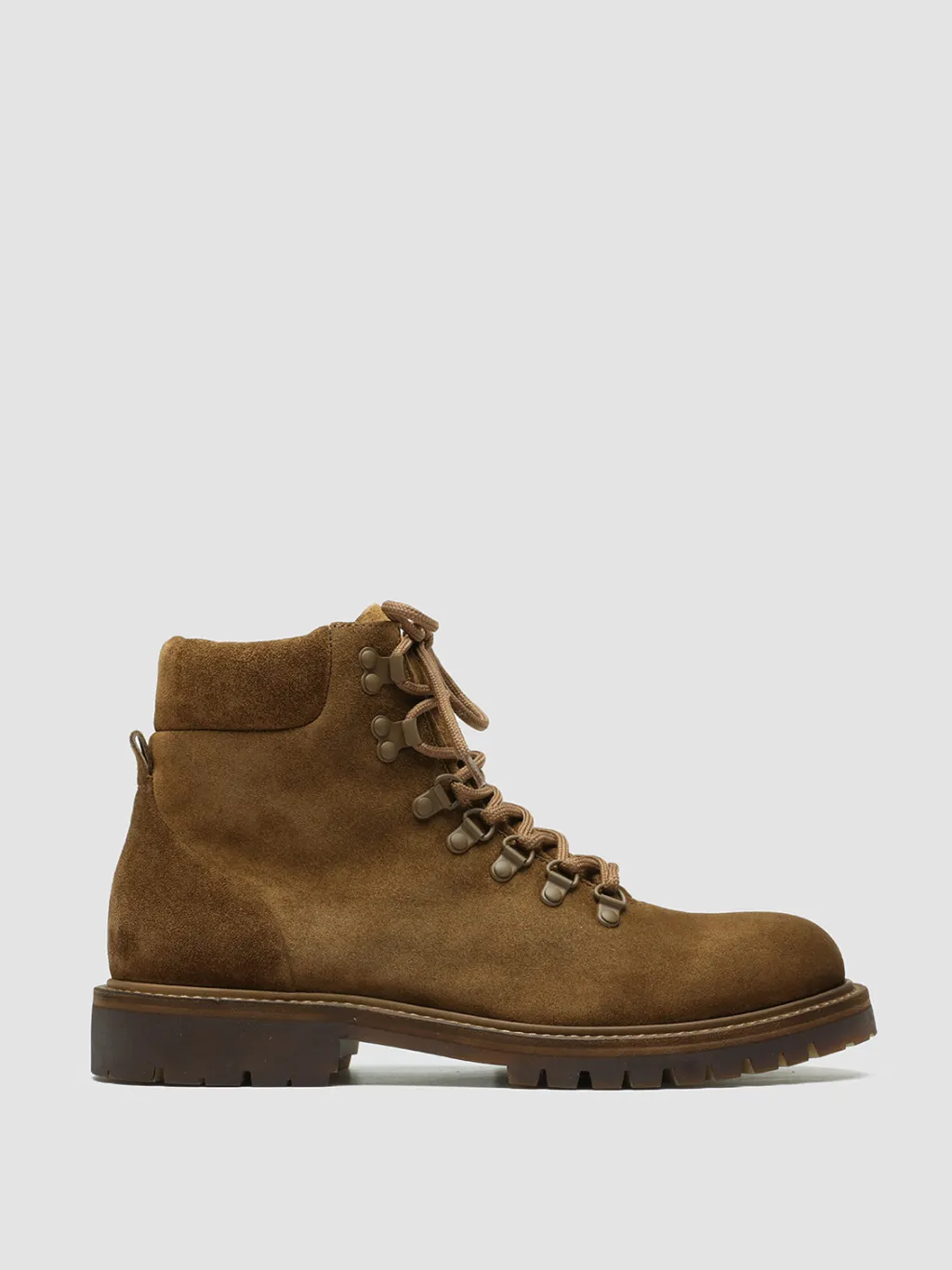 Officine Creative BOSS 003 - Brown Suede Lace Up Boots