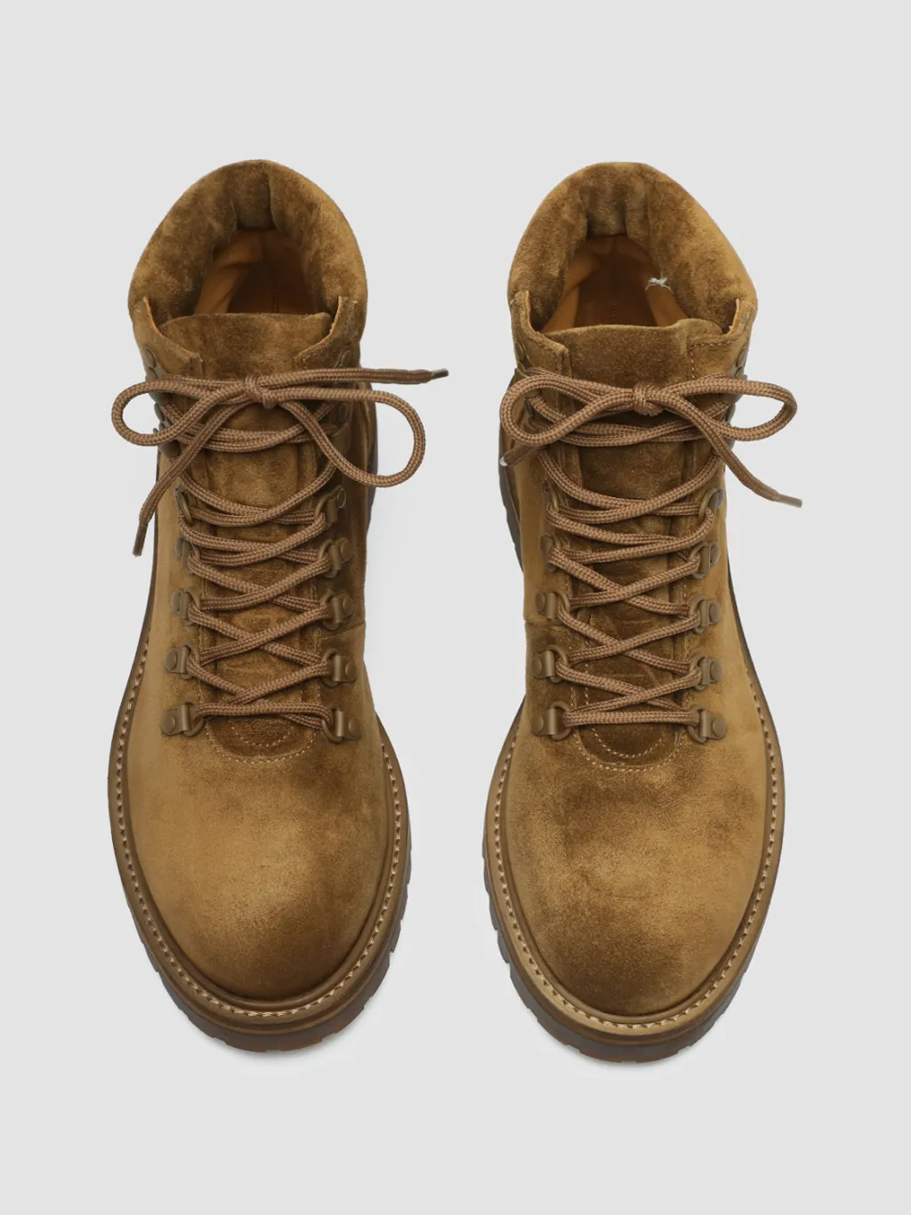 Officine Creative BOSS 003 - Brown Suede Lace Up Boots