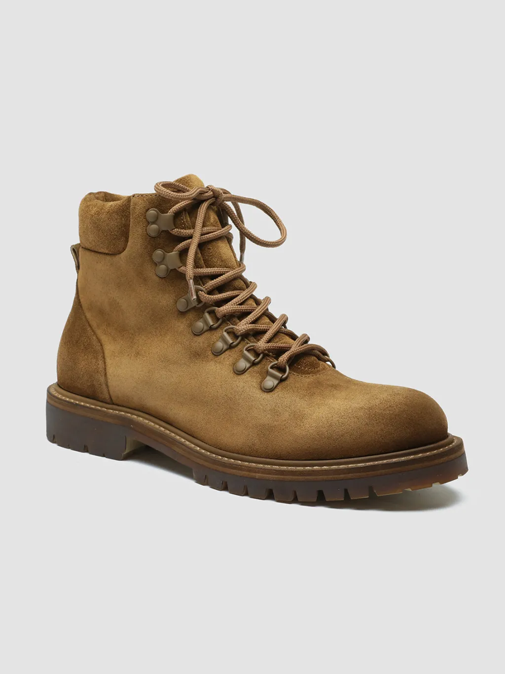 Officine Creative BOSS 003 - Brown Suede Lace Up Boots