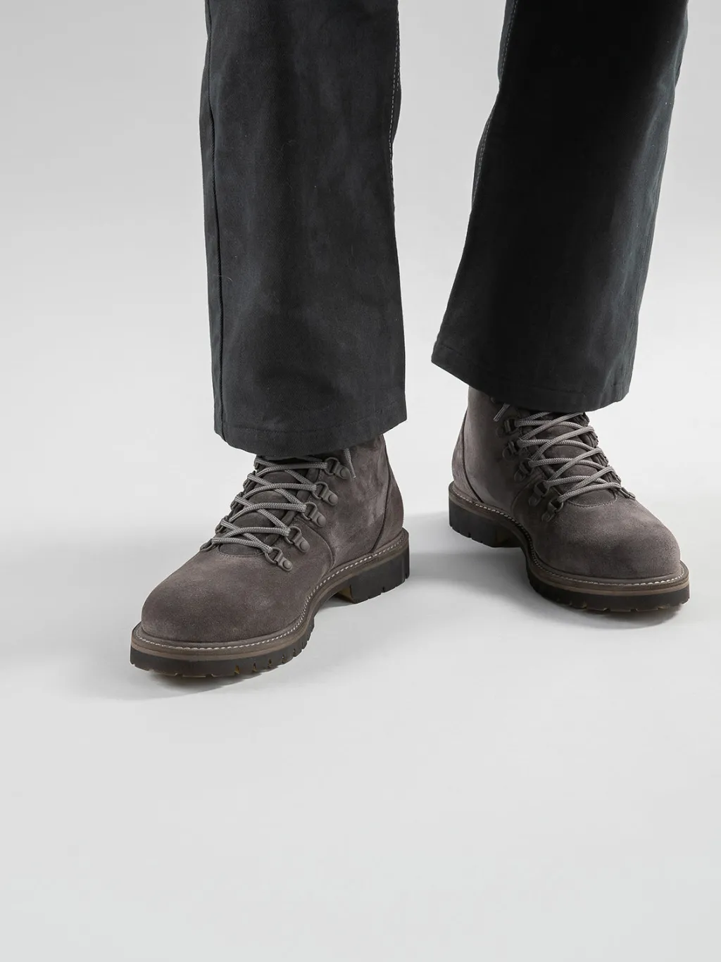 Officine Creative BOSS 003 - Brown Suede Lace Up Boots