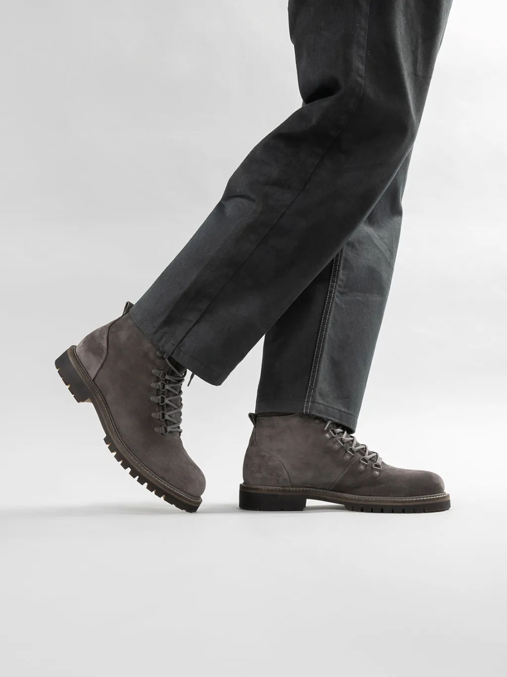 Officine Creative BOSS 003 - Brown Suede Lace Up Boots