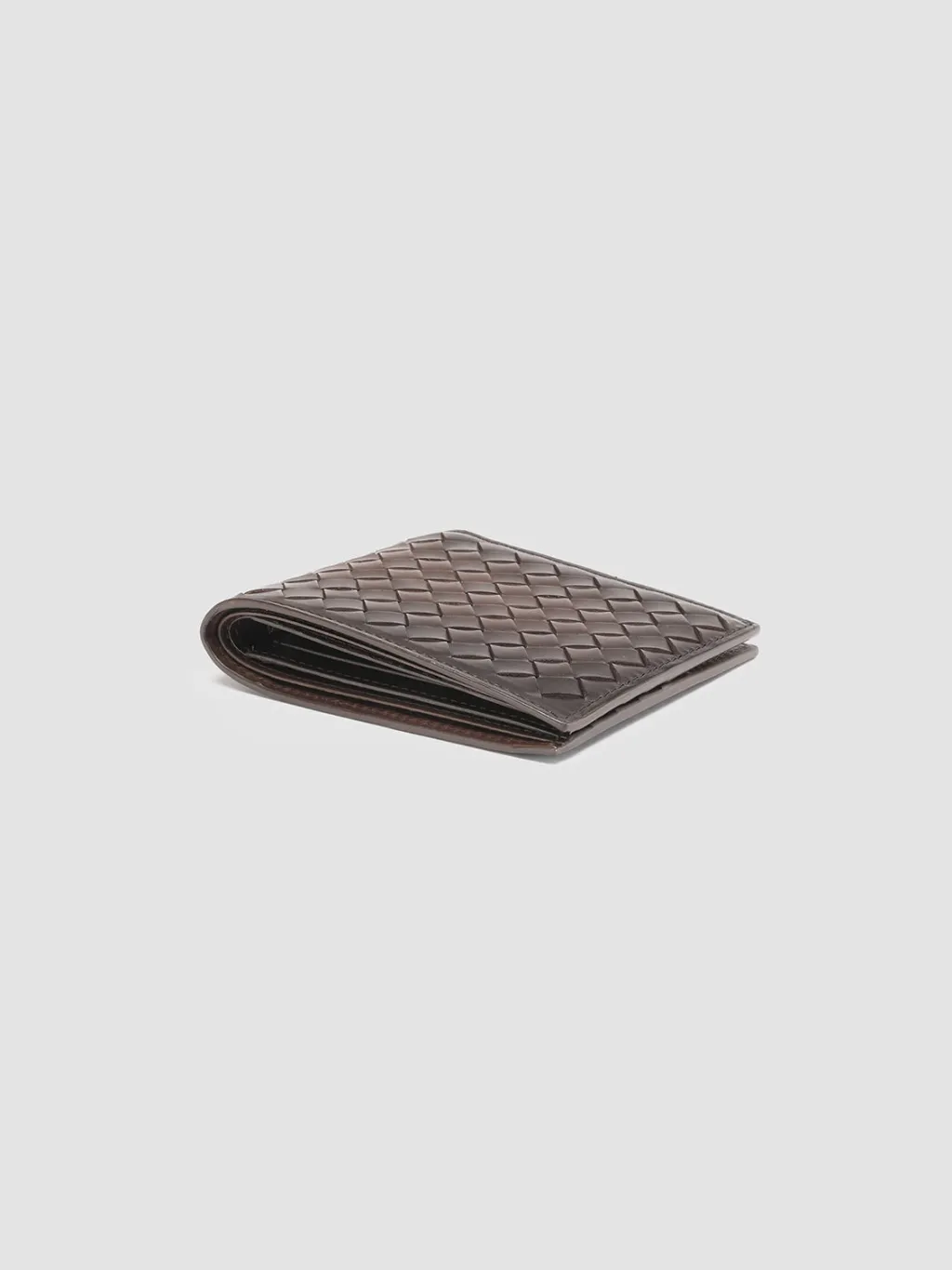 Women Officine Creative BOUDIN 123 - Brown Woven Leather Bifold Wallet