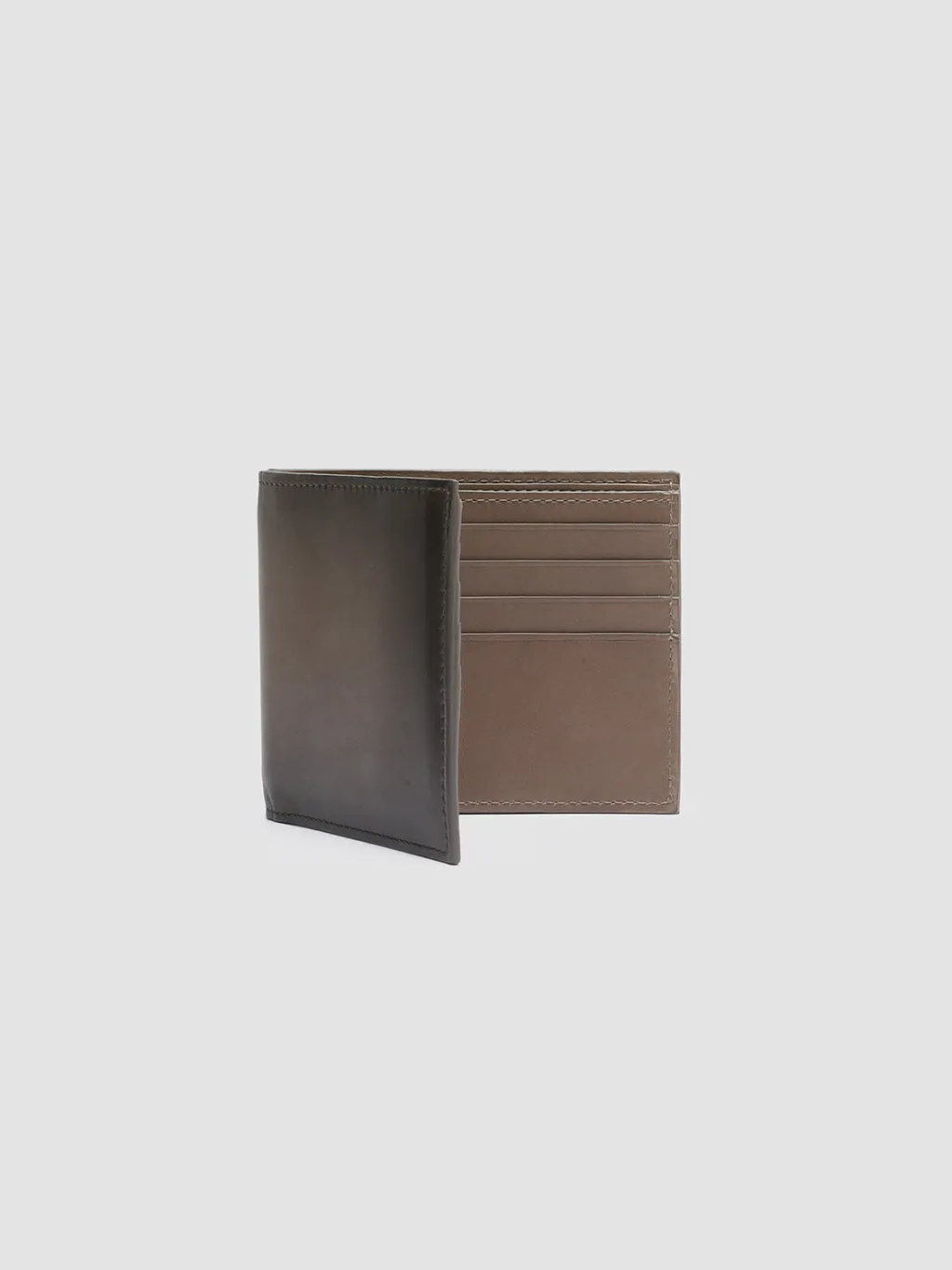 Officine Creative BOUDIN 23 - Taupe Leather Bifold Wallet