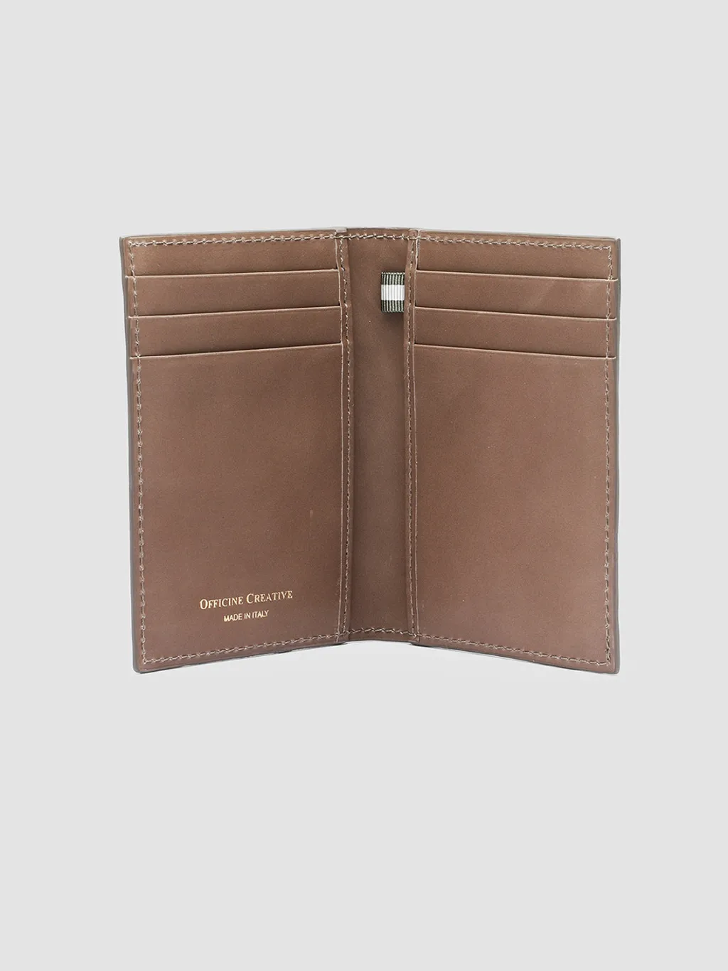 Women Officine Creative BOUDIN 124 - Taupe Woven Leather Bifold Wallet