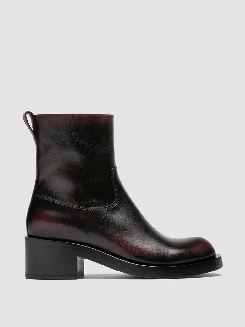 Women Officine Creative BRETT 005 - Burgundy Leather Zipped Boots
