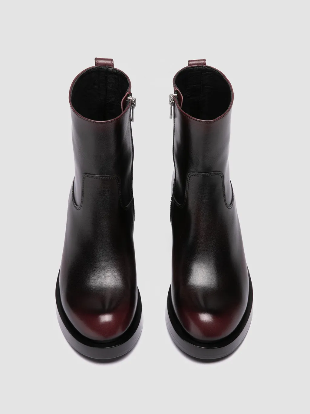 Women Officine Creative BRETT 005 - Burgundy Leather Zipped Boots