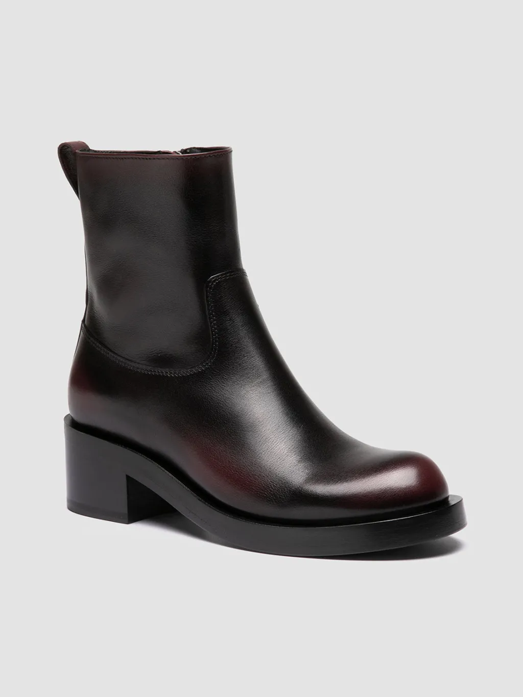 Women Officine Creative BRETT 005 - Burgundy Leather Zipped Boots