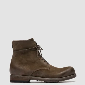Officine Creative BULLA DD 102 - Green Suede Lace-up Boots