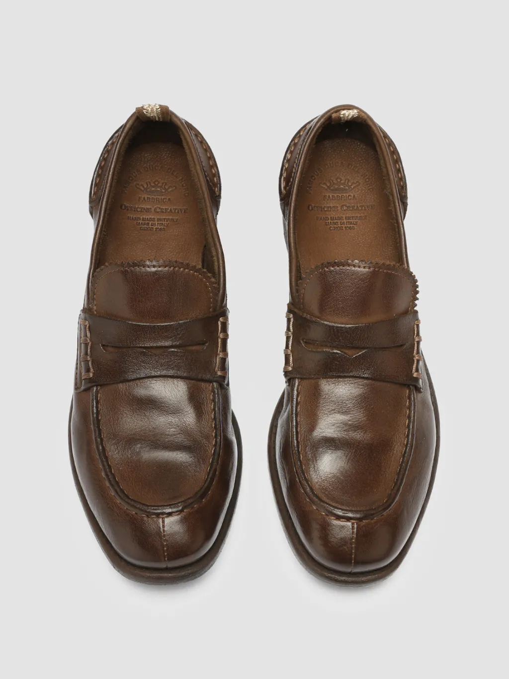 Women Officine Creative CALIXTE 042 - Brown Leather Penny Loafers
