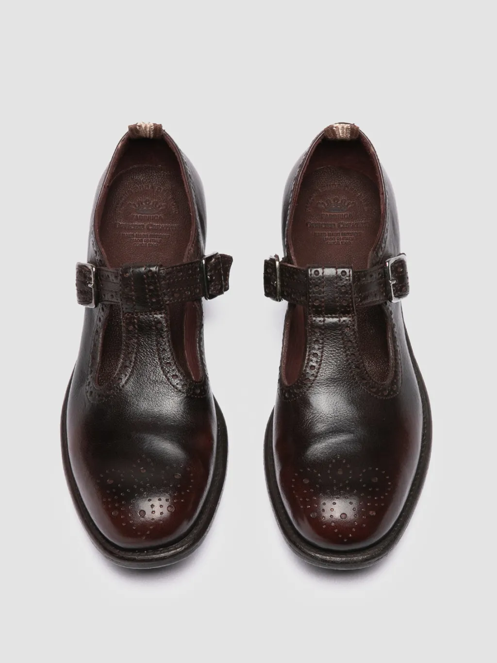 Women Officine Creative CALIXTE 071 - Brown Leather T-Bar Shoes