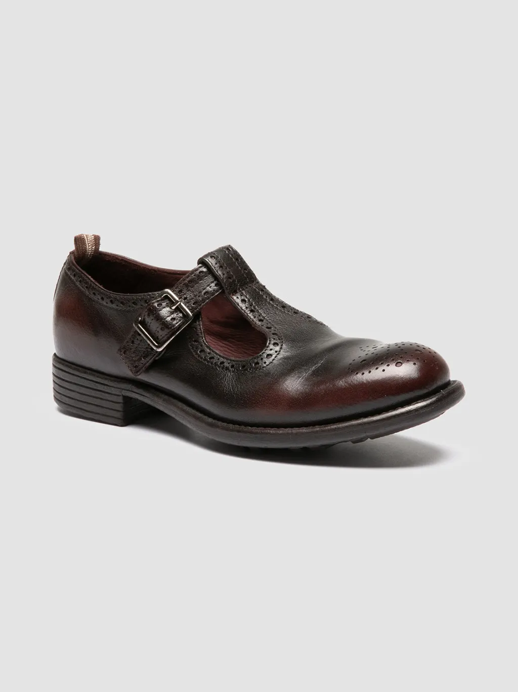 Women Officine Creative CALIXTE 071 - Brown Leather T-Bar Shoes