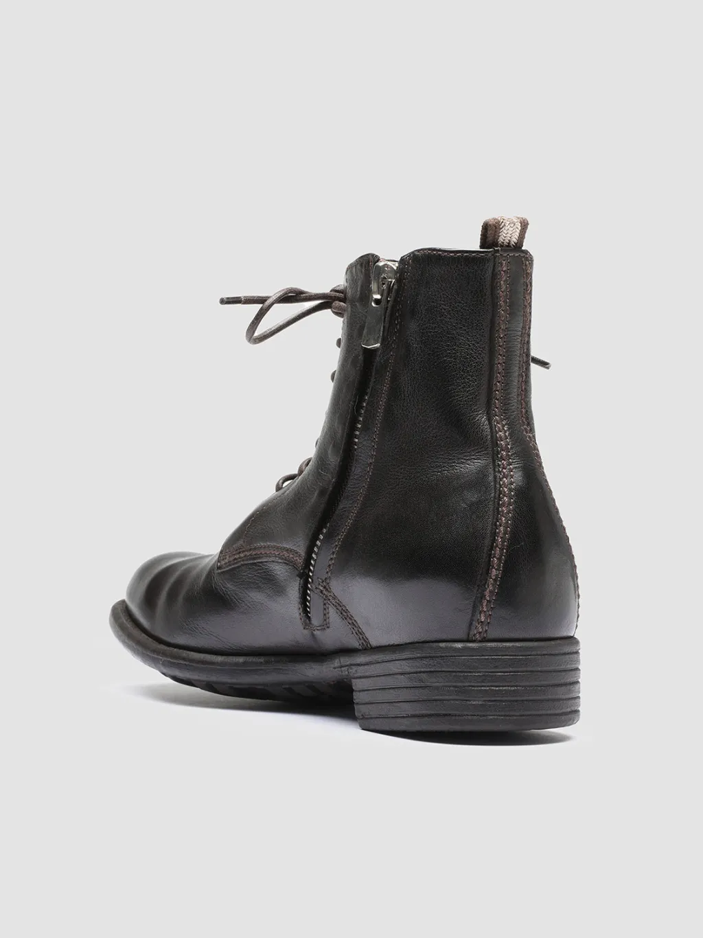Women Officine Creative CALIXTE 002 - Brown Zipped Leather Booties