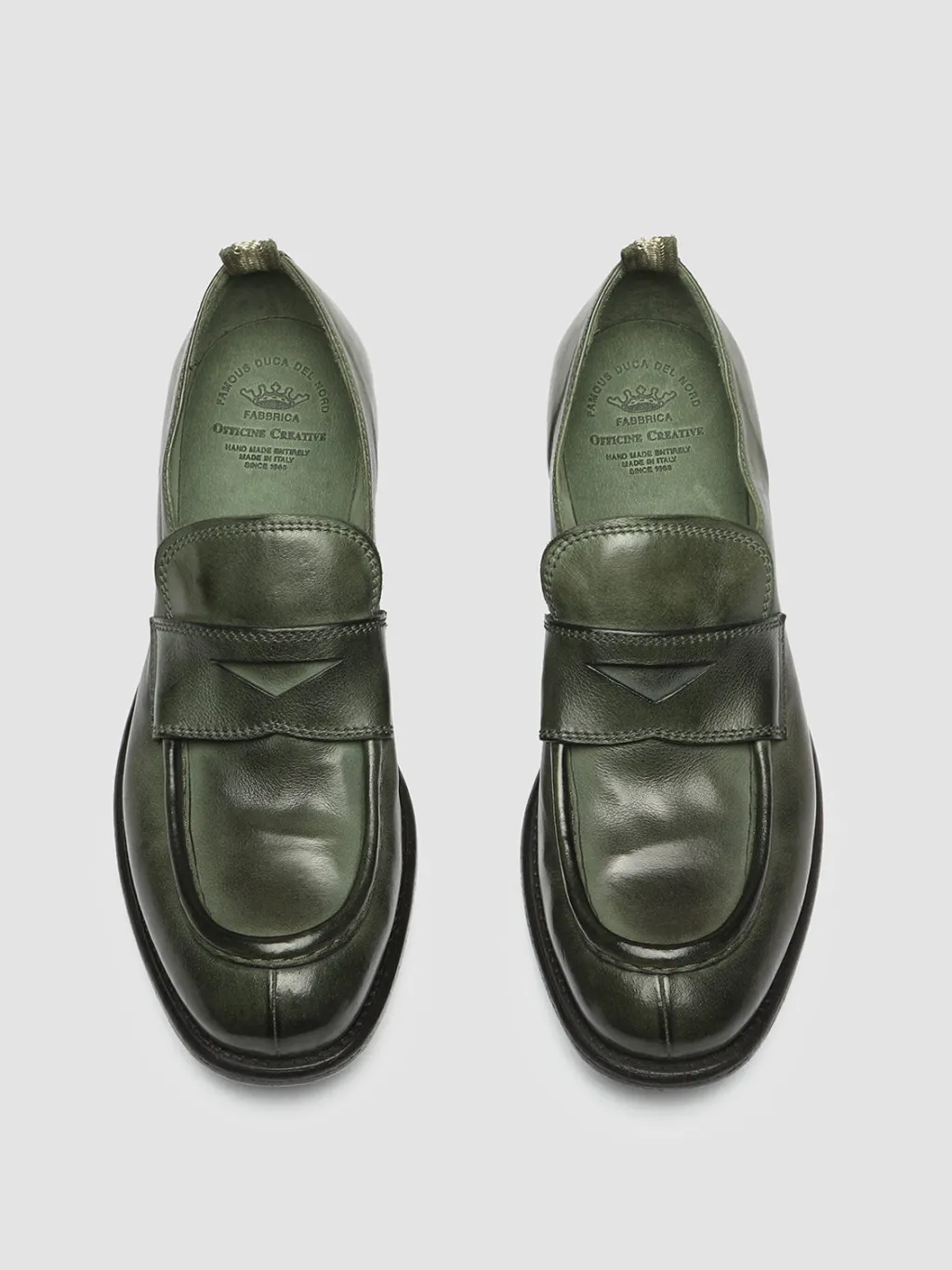 Women Officine Creative CALIXTE 020 - Green Leather Loafers