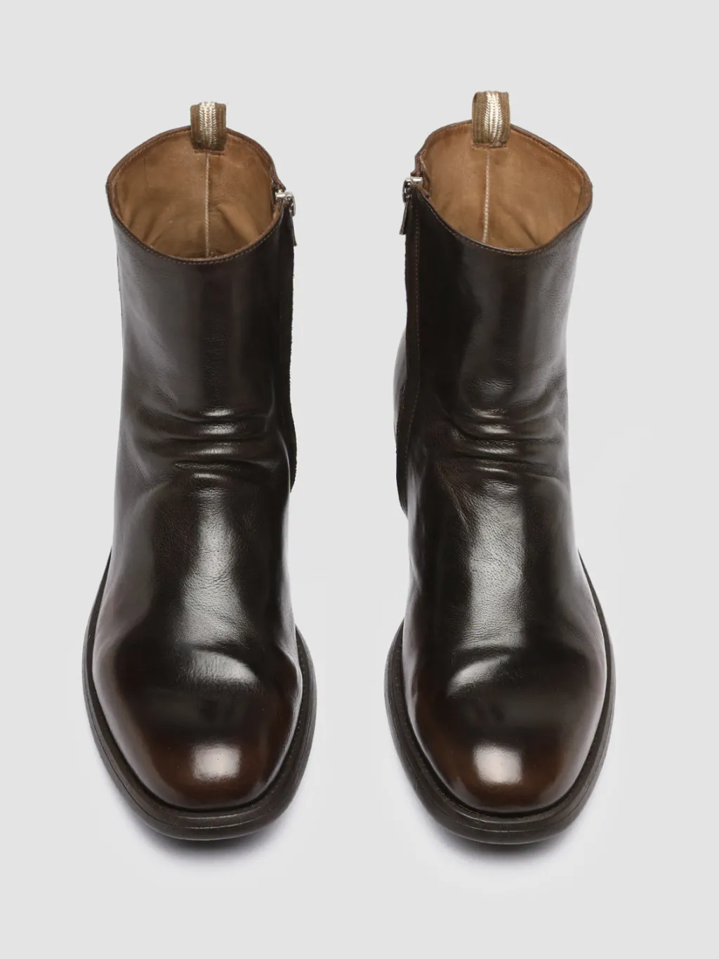 Officine Creative CHRONICLE 058 - Brown Leather Zip Boots
