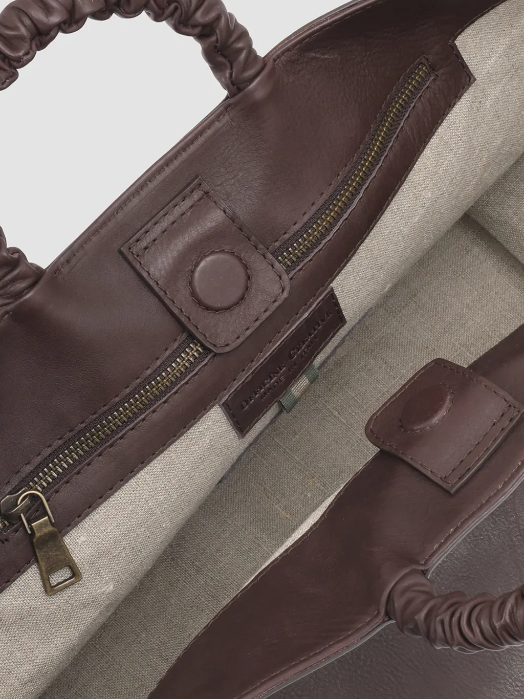 Women Officine Creative CIRCLE 15 - Brown Leather Handle Bag